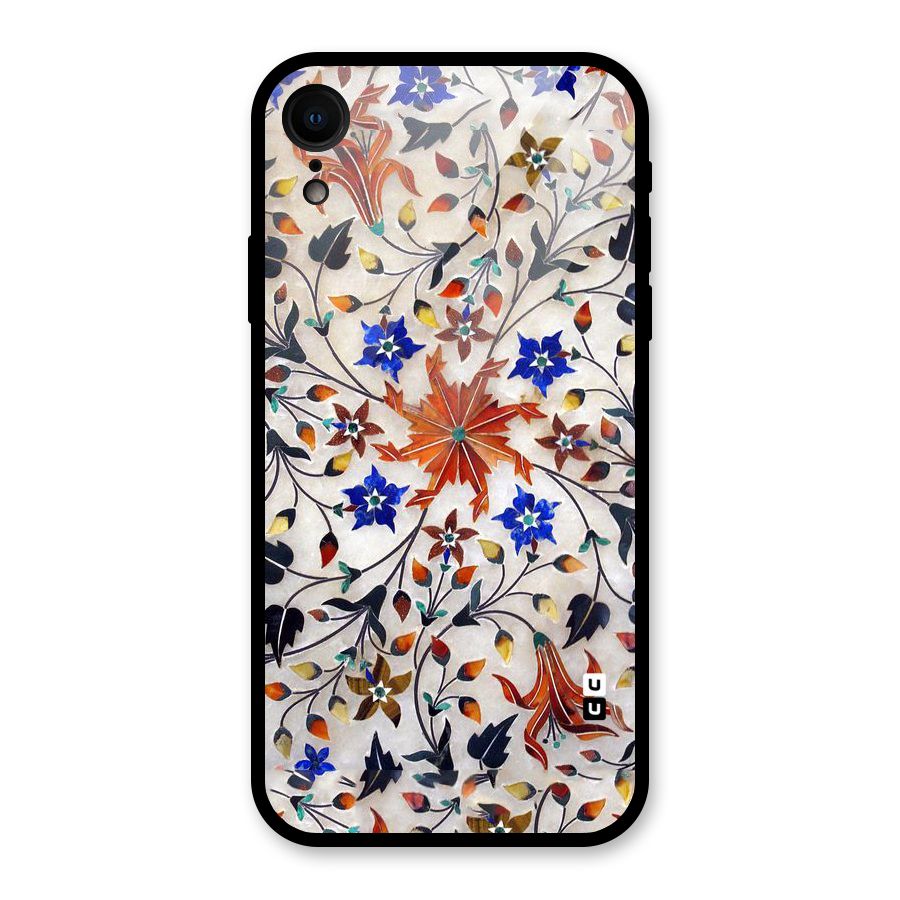 Floral Vintage Bloom Glass Back Case for iPhone XR