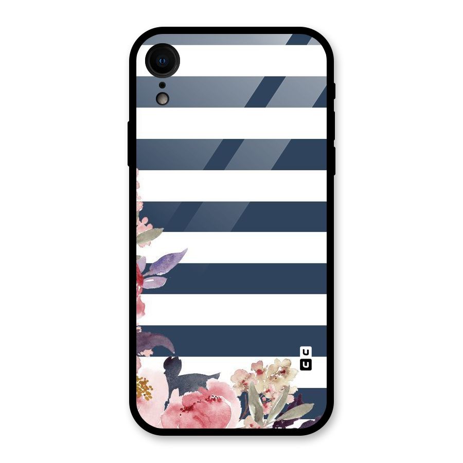 Floral Water Art Glass Back Case for iPhone XR