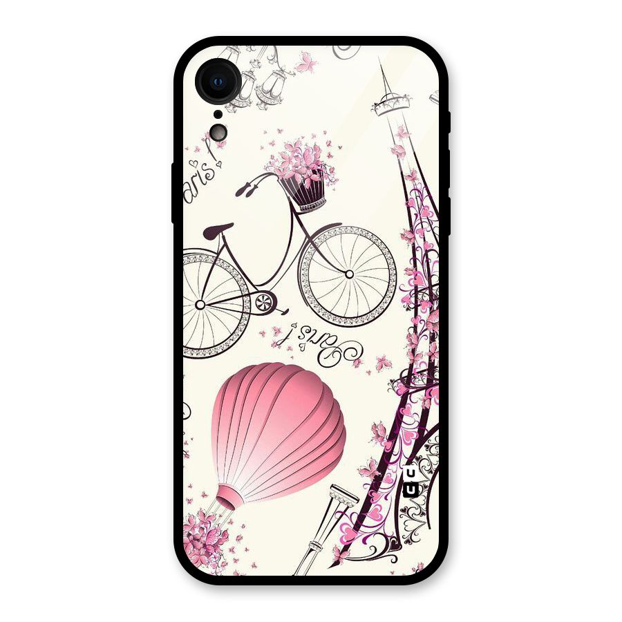 Flower Clipart Glass Back Case for iPhone XR