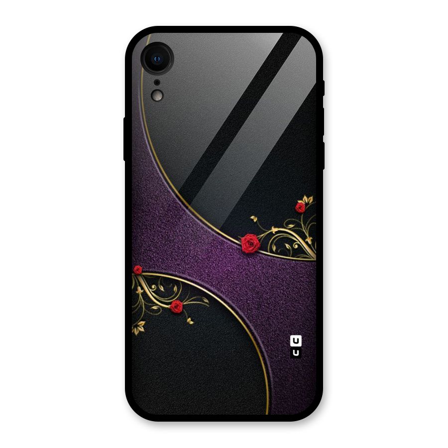 Flower Curves Glass Back Case for iPhone XR