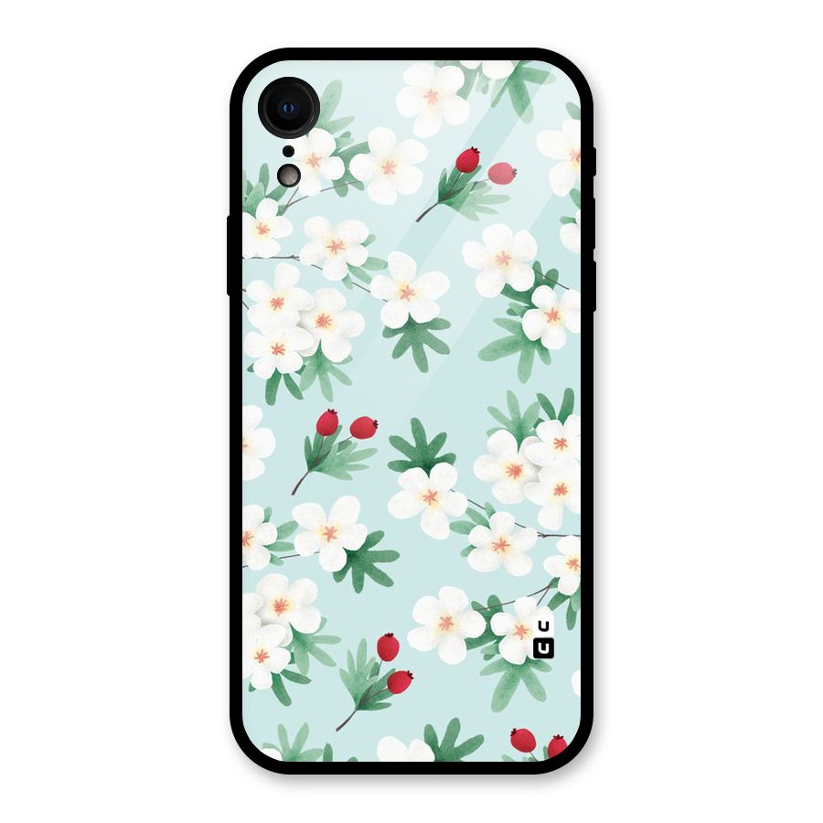Flowers Pastel Glass Back Case for iPhone XR
