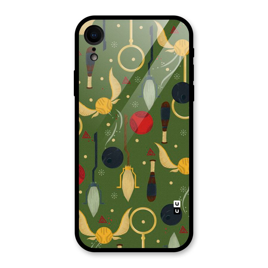 Flying Ball Pattern Glass Back Case for iPhone XR