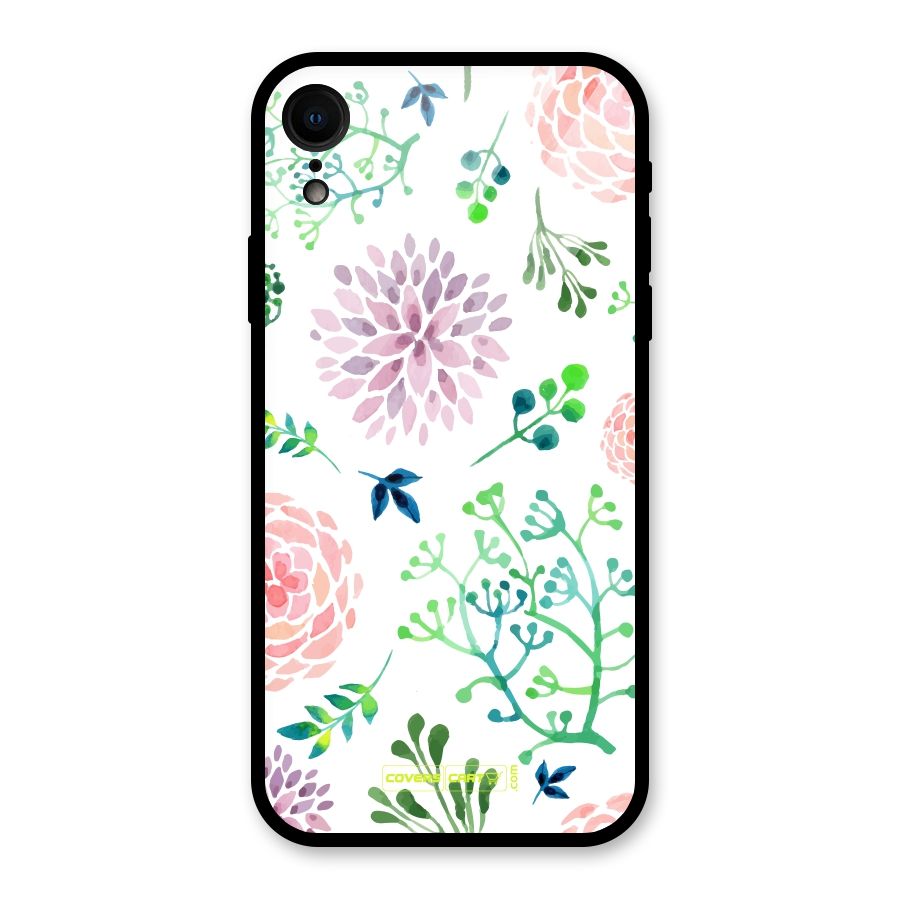 Fresh Floral Glass Back Case for iPhone XR