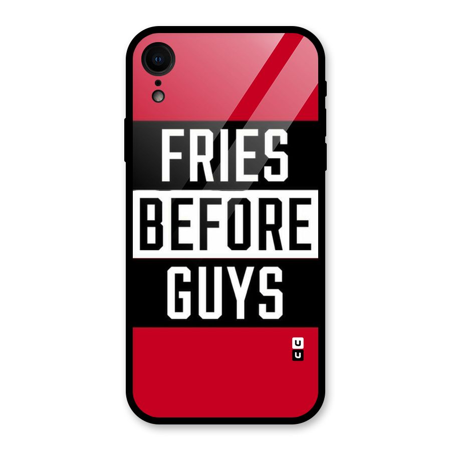Fries Love Stripes Glass Back Case for iPhone XR