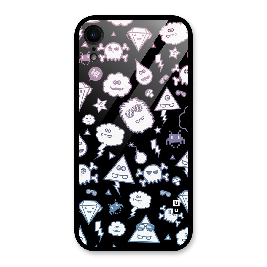 Funny Faces Glass Back Case for iPhone XR