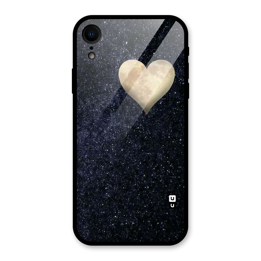 Galaxy Space Heart Glass Back Case for iPhone XR