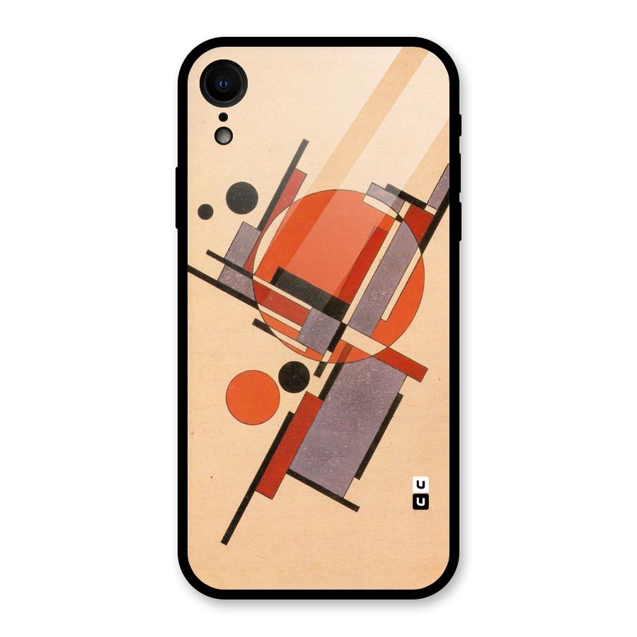 Geo Abstract Metrics Glass Back Case for iPhone XR