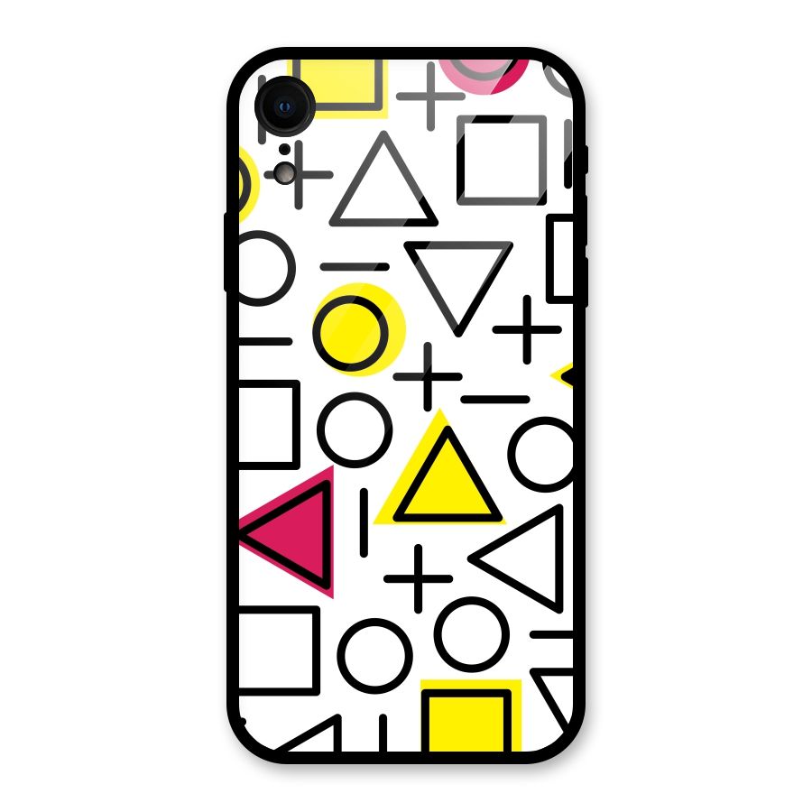 Geometry Pattern Glass Back Case for iPhone XR