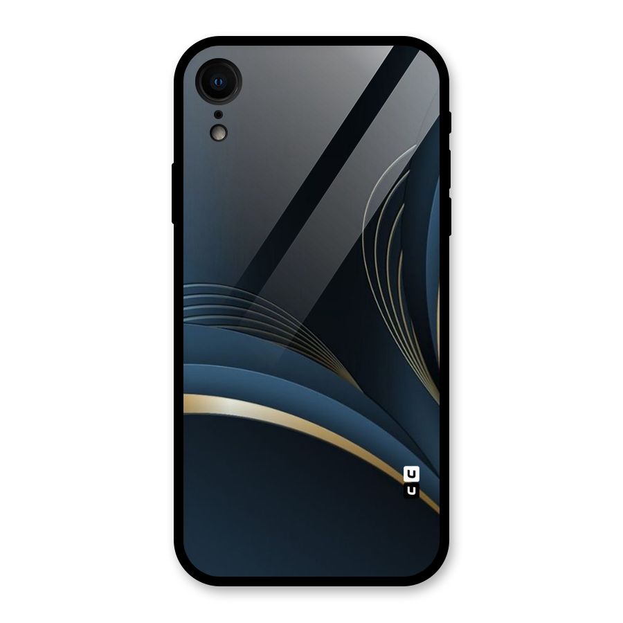 Gold Blue Beauty Glass Back Case for iPhone XR
