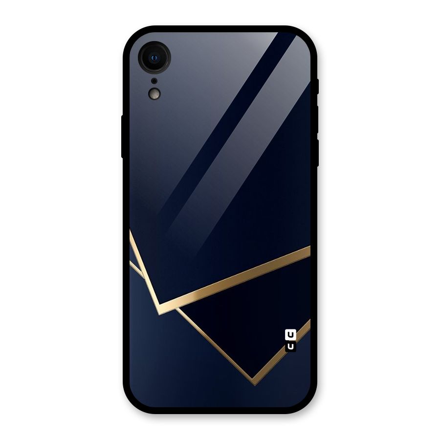 Gold Corners Glass Back Case for iPhone XR