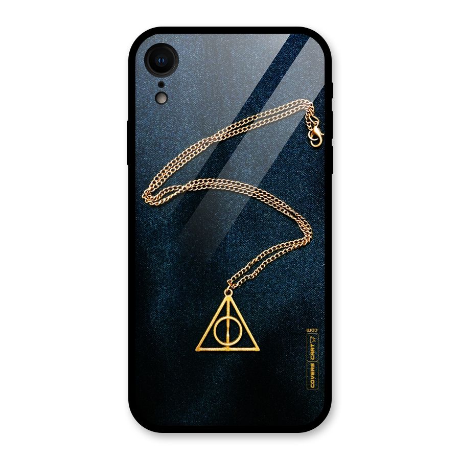 Golden Chain Glass Back Case for iPhone XR