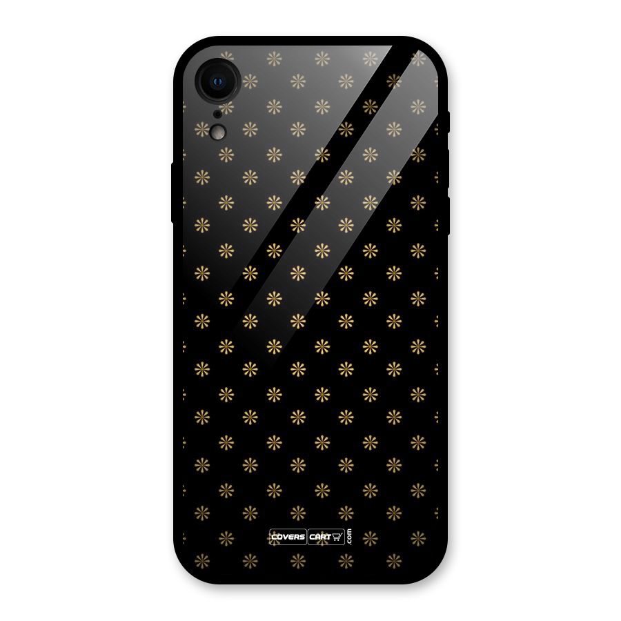 Golden Flowers Glass Back Case for iPhone XR