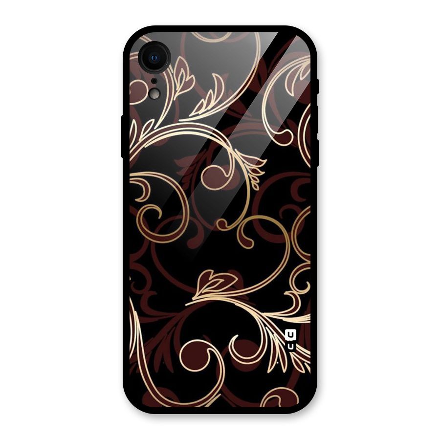 Golden Maroon Beauty Glass Back Case for iPhone XR