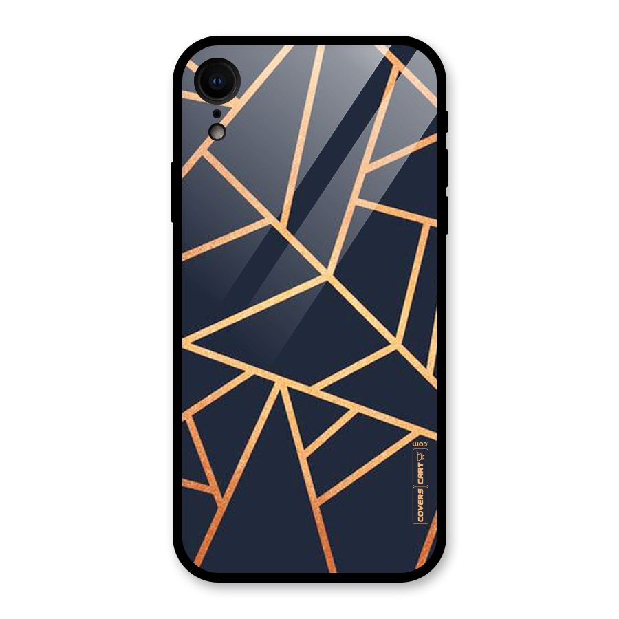 Golden Pattern Glass Back Case for iPhone XR