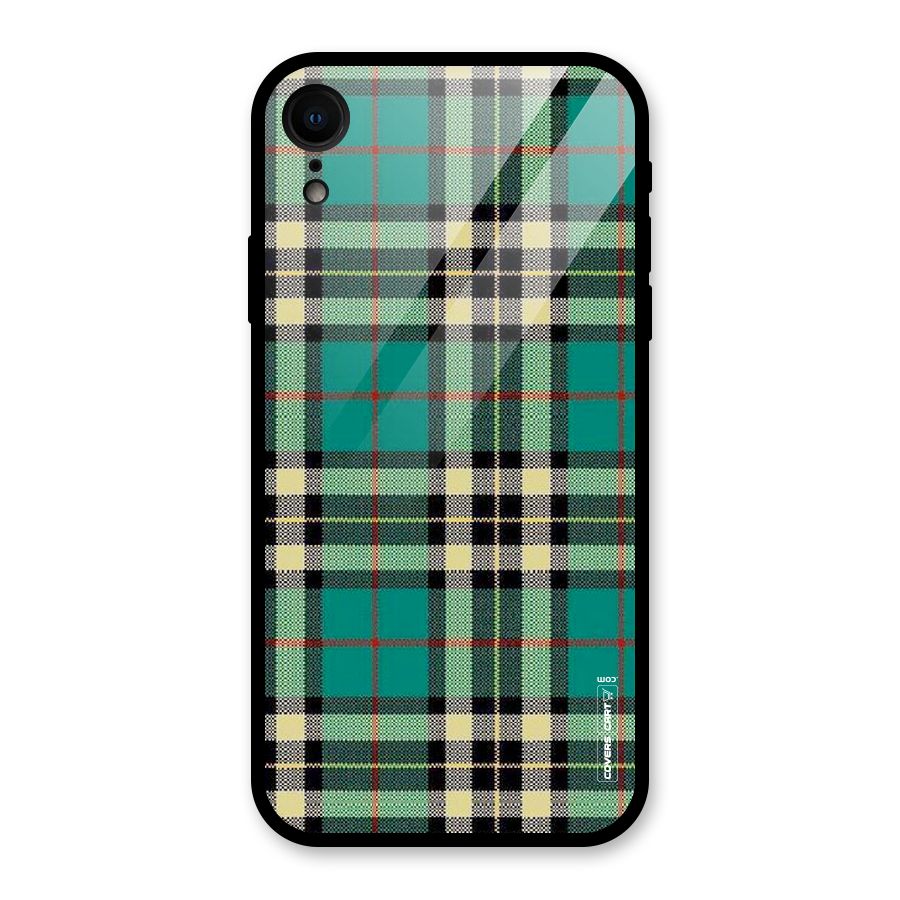 Green Check Glass Back Case for iPhone XR