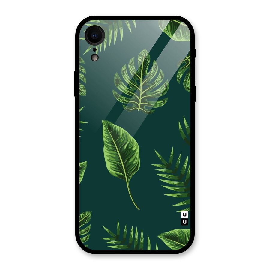 Green Leafs Glass Back Case for iPhone XR