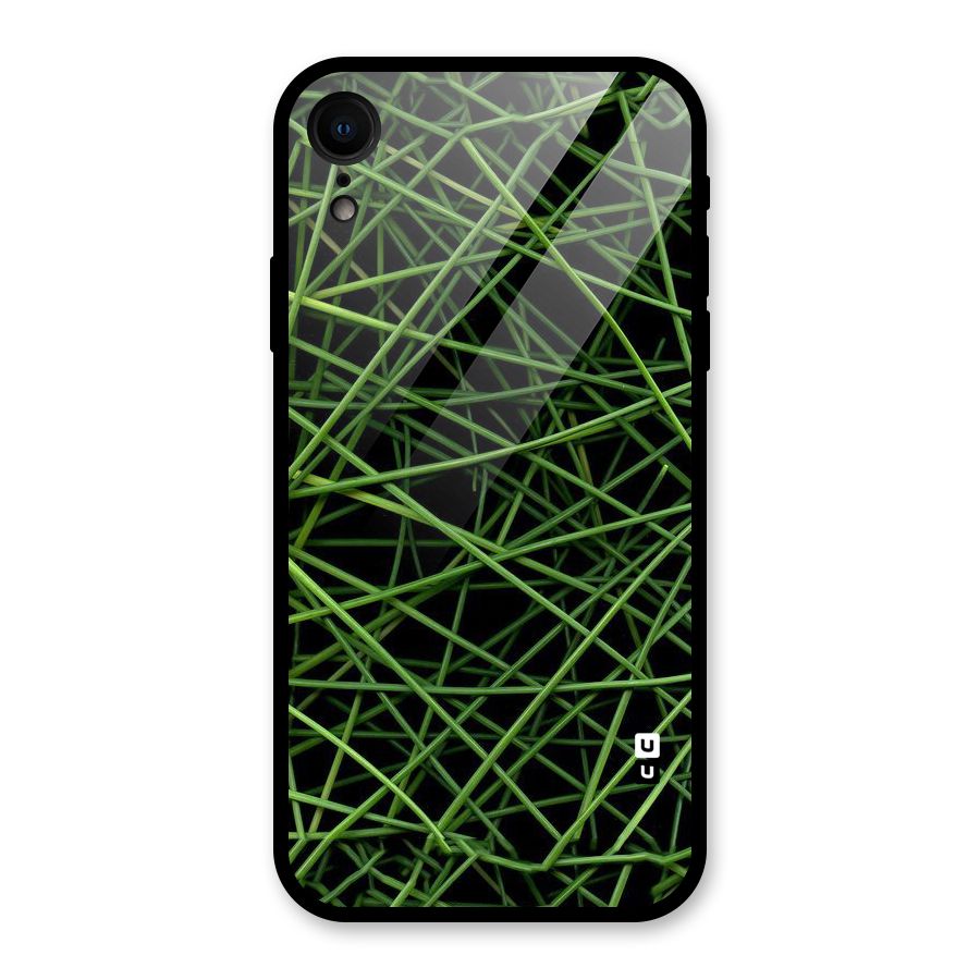Green Lines Glass Back Case for iPhone XR