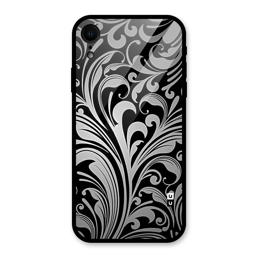 Grey Beauty Pattern Glass Back Case for iPhone XR