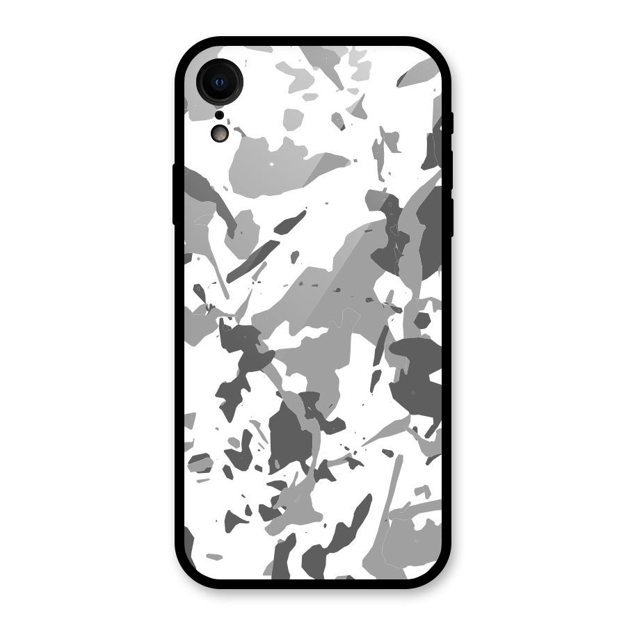 Grey Camouflage Army Glass Back Case for iPhone XR