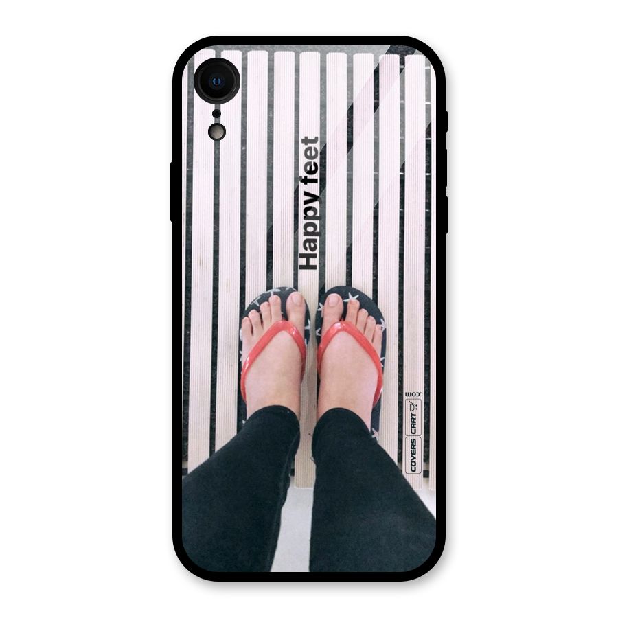 Happy Feet Glass Back Case for iPhone XR