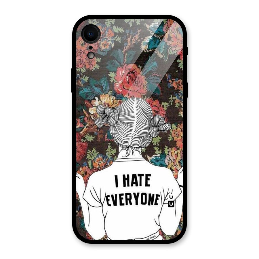 Hate Everyone Glass Back Case for iPhone XR