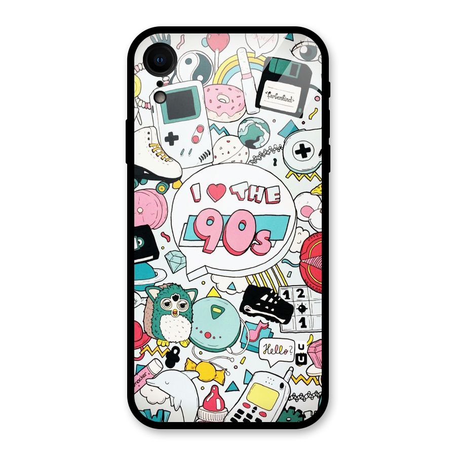 Heart 90s Glass Back Case for iPhone XR