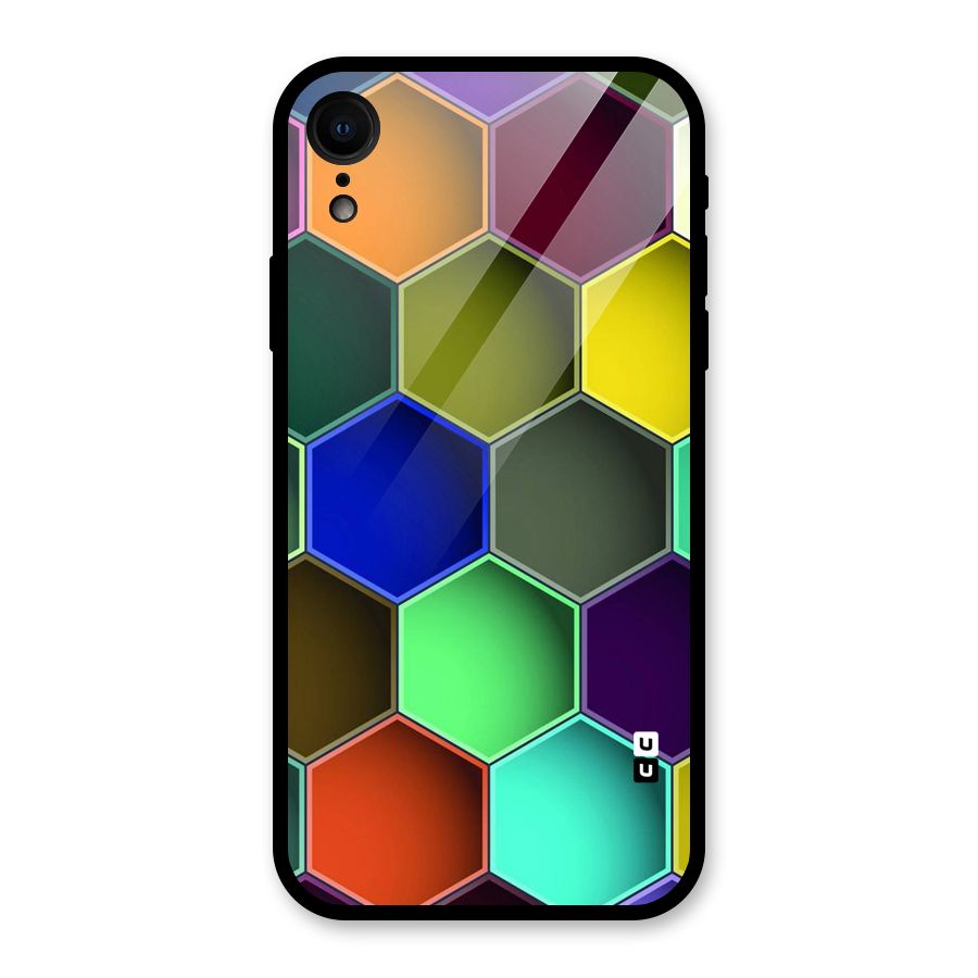 Hexagonal Palette Glass Back Case for iPhone XR