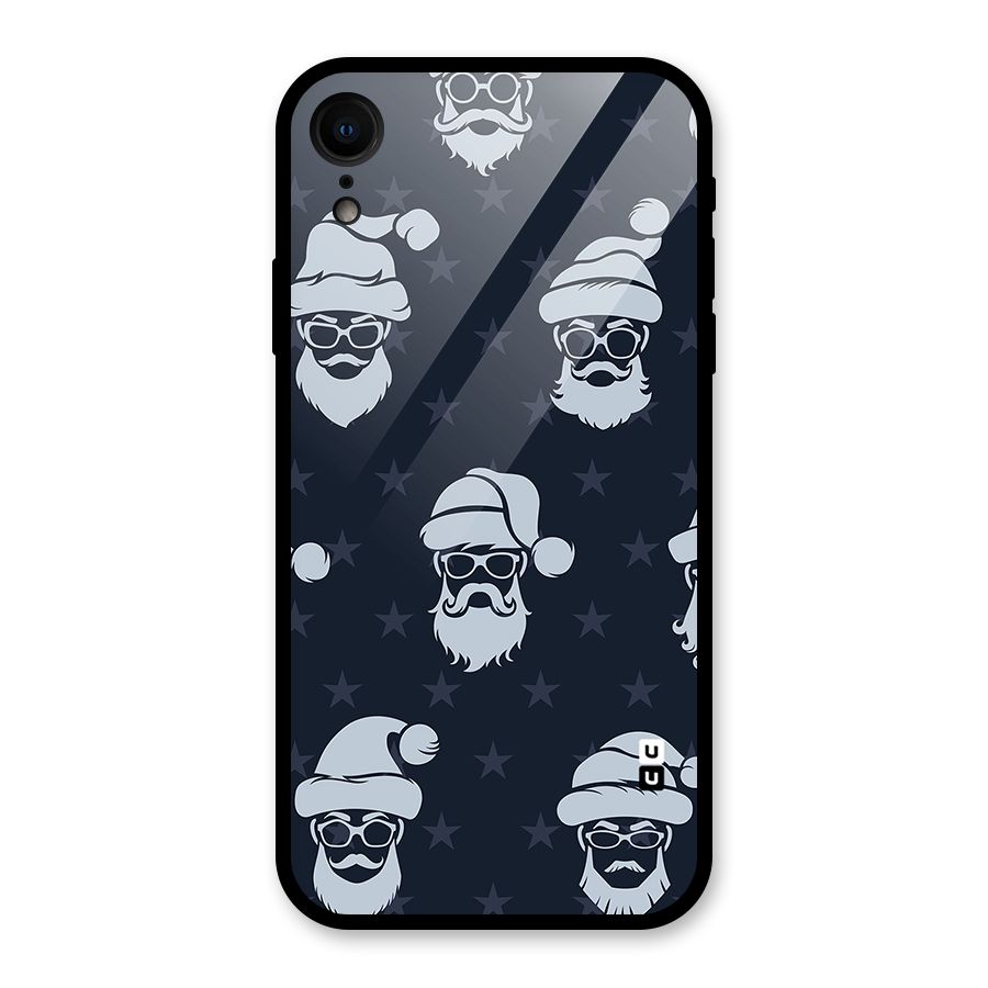 Hipster Santa Glass Back Case for iPhone XR