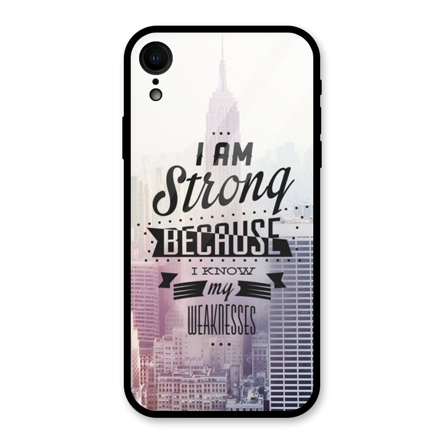 I am Strong Glass Back Case for iPhone XR