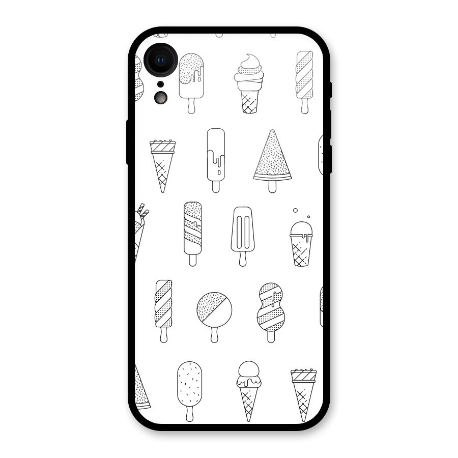 Ice Cream Lines Glass Back Case for iPhone XR