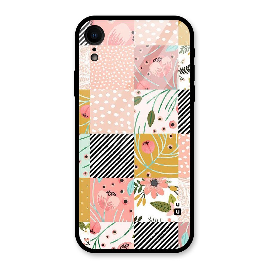 Leaf Stripe Polka Glass Back Case for iPhone XR