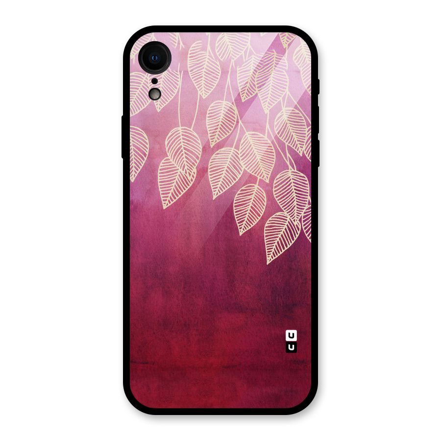 Leafy Outline Glass Back Case for iPhone XR