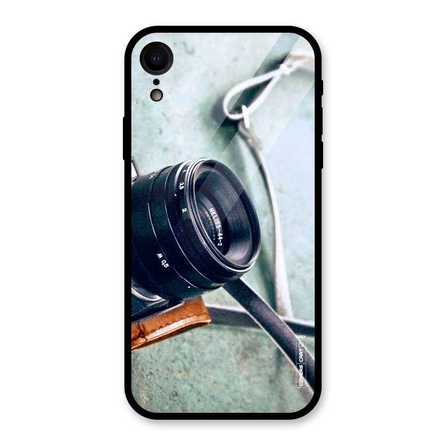 Leather Camera Lens Glass Back Case for iPhone XR