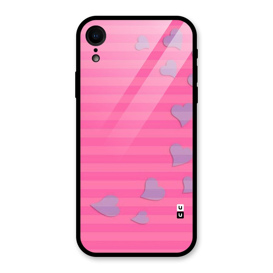 Light Heart Stripes Glass Back Case for iPhone XR