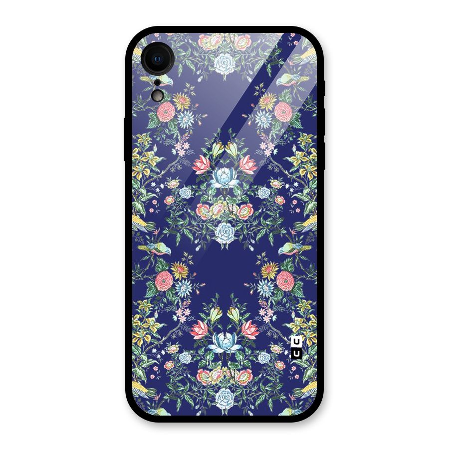 Little Flowers Pattern Glass Back Case for iPhone XR