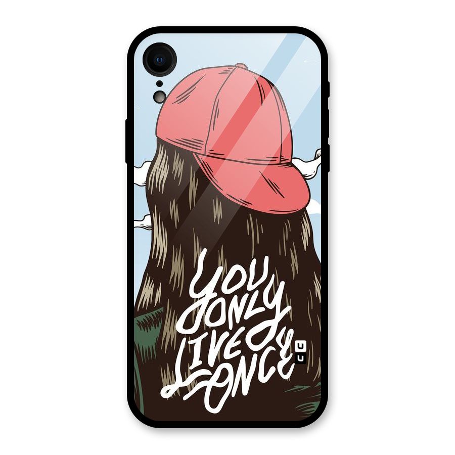 Live Once Glass Back Case for iPhone XR