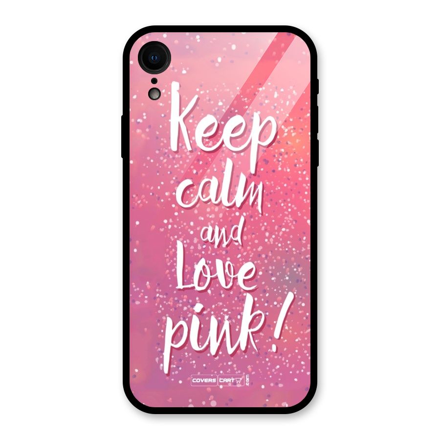 Love Pink Glass Back Case for iPhone XR