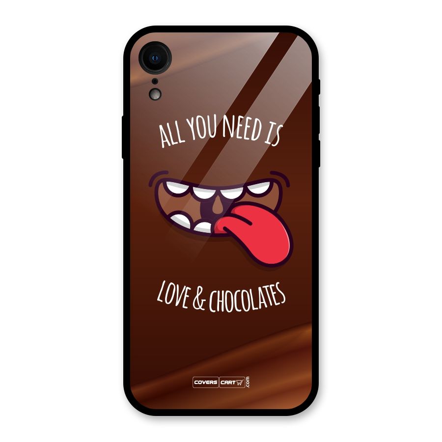 Love and Chocolates Glass Back Case for iPhone XR