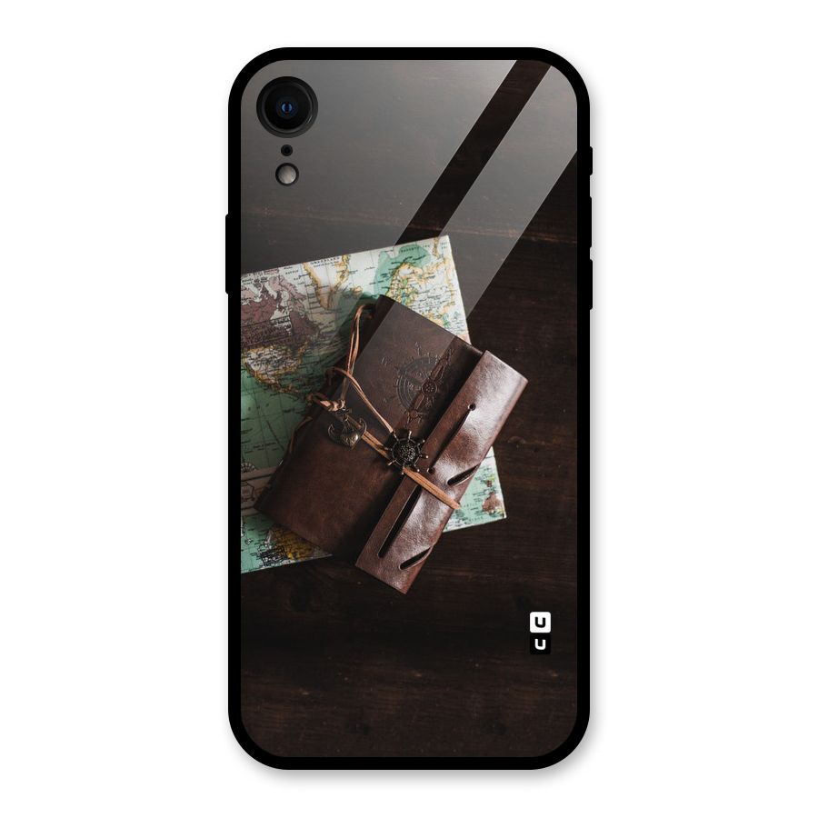 Map Journal Glass Back Case for iPhone XR