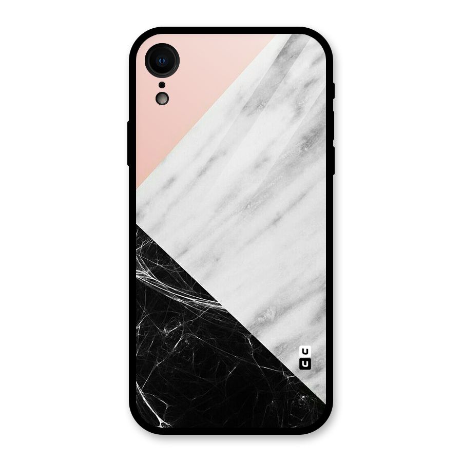 Marble Cuts Glass Back Case for iPhone XR