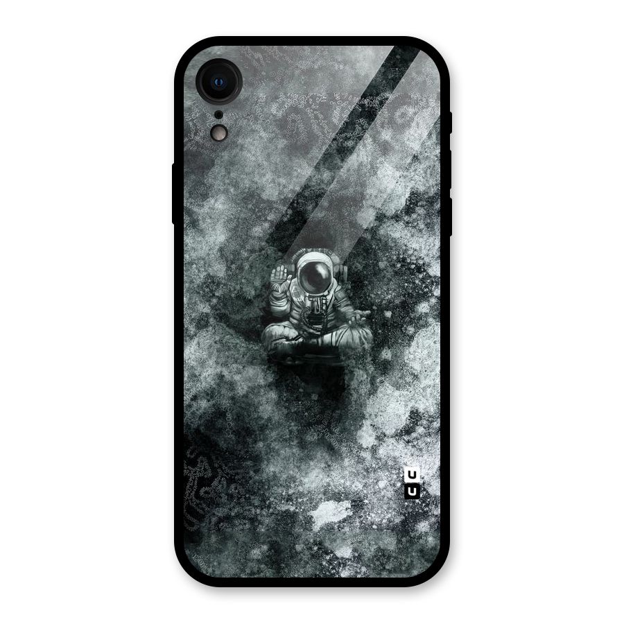 Meditating Spaceman Glass Back Case for iPhone XR