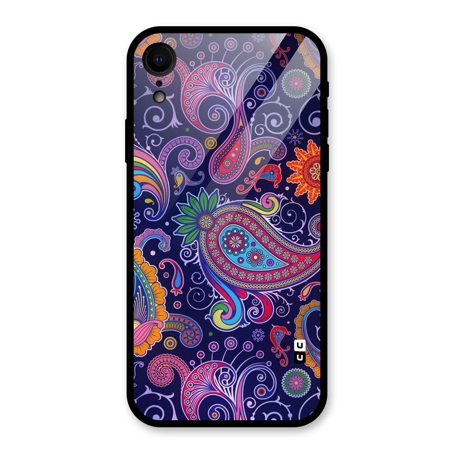 Mehendi Pattern Glass Back Case for iPhone XR