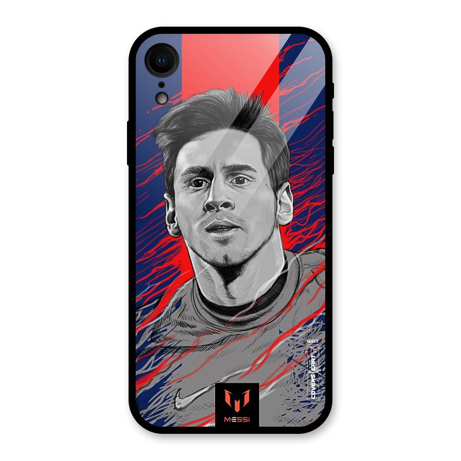 Messi For FCB Glass Back Case for iPhone XR
