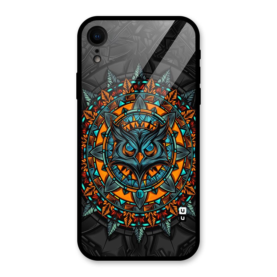 Mighty Owl Artwork Glass Back Case for iPhone XR