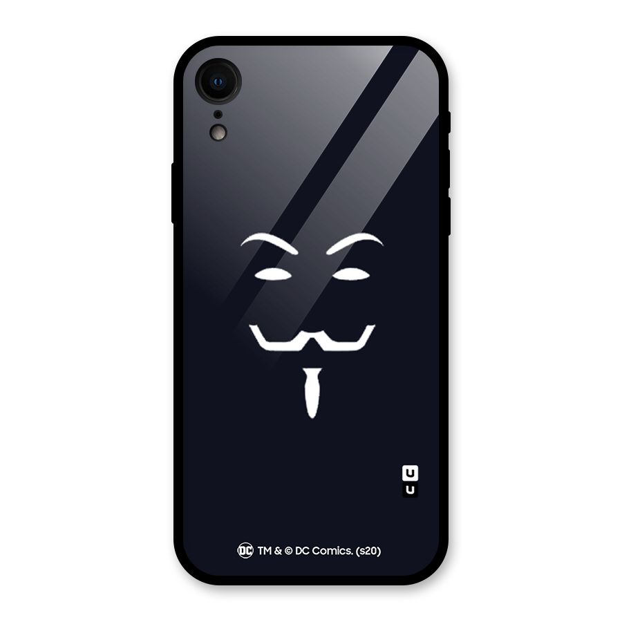 Minimal Anonymous Mask Glass Back Case for iPhone XR