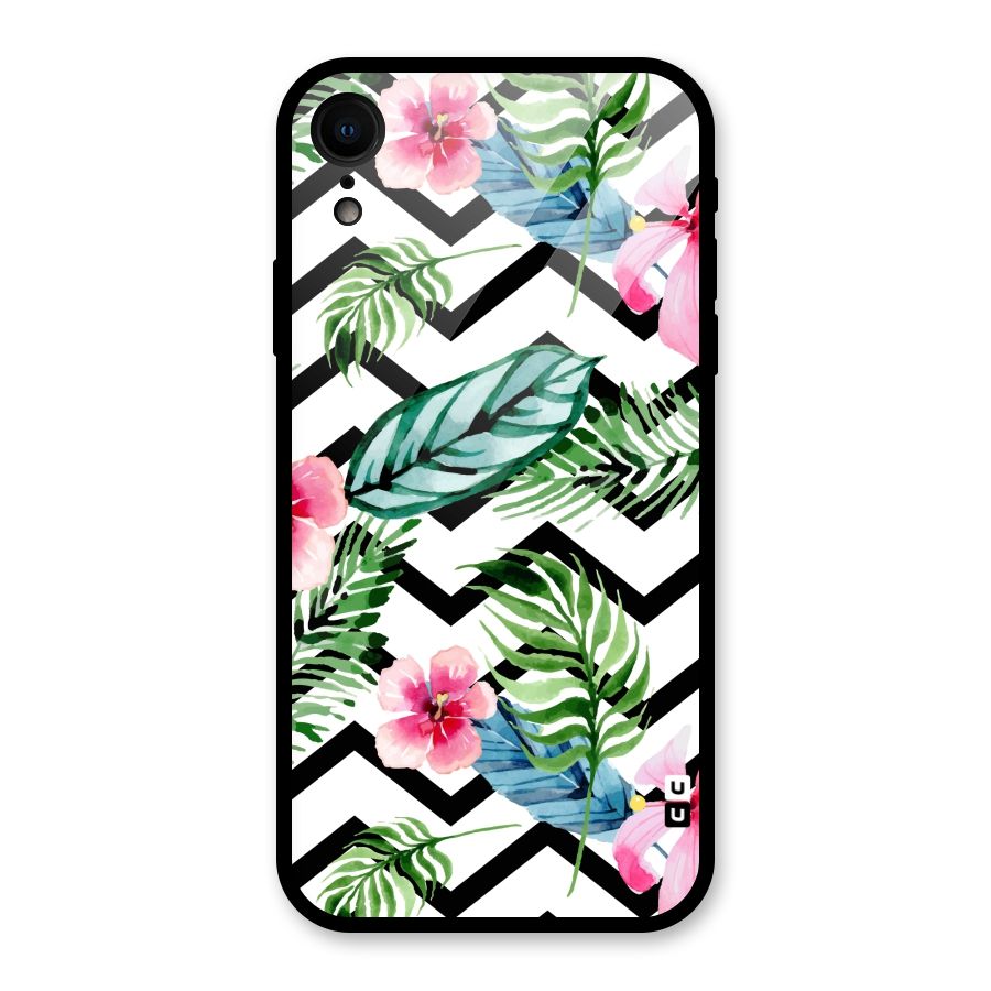 Modern Flowers Glass Back Case for iPhone XR