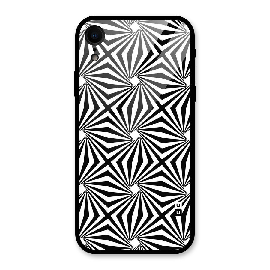 Monochromatic Swirls Glass Back Case for iPhone XR