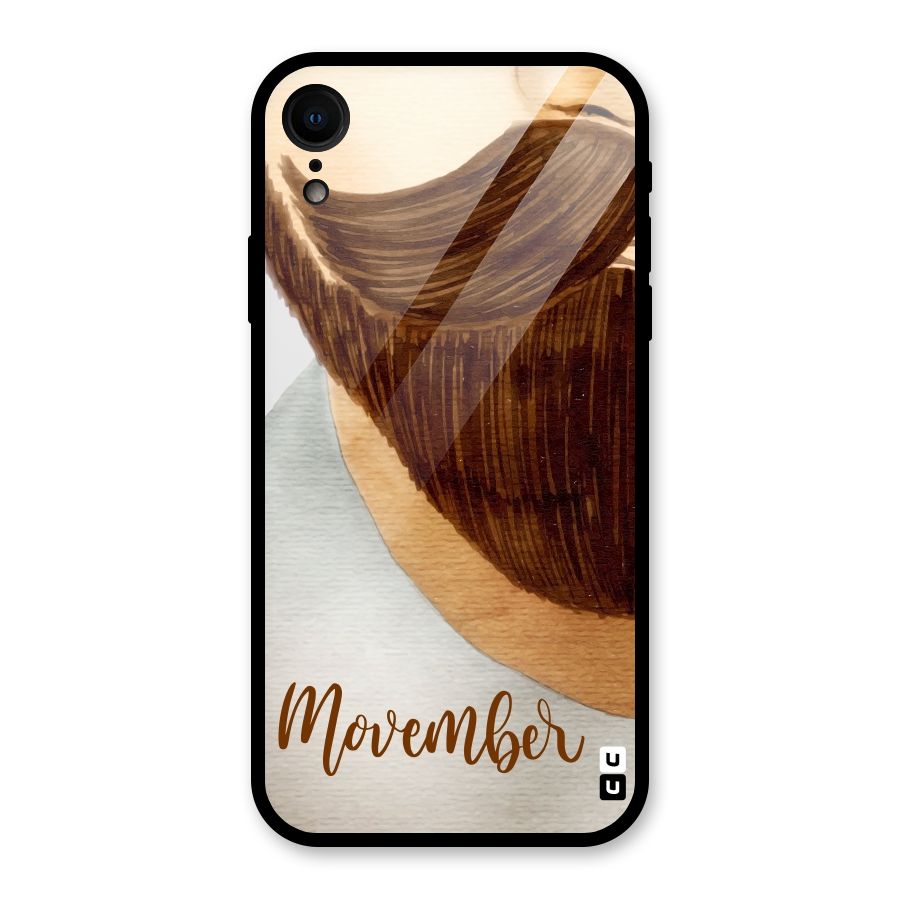 Movember Moustache Glass Back Case for iPhone XR
