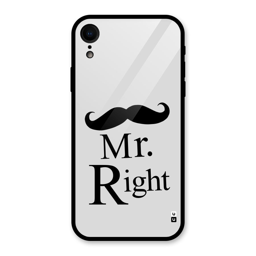 Mr. Right. Glass Back Case for iPhone XR
