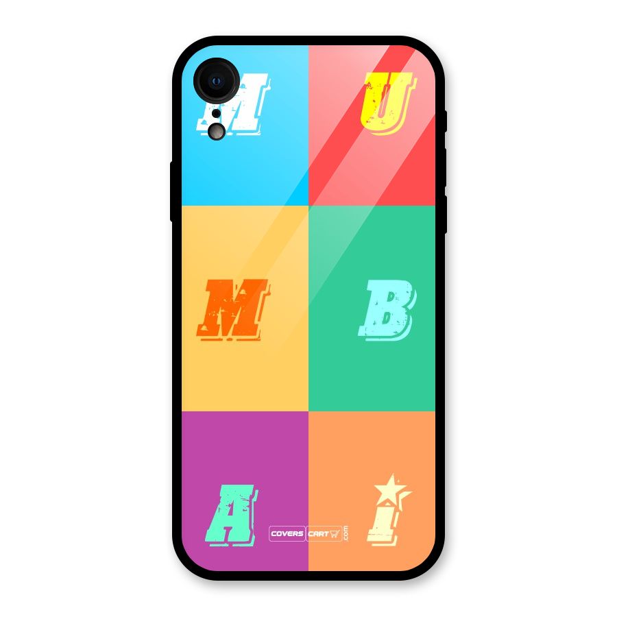 Mumbai Alphabets Glass Back Case for iPhone XR